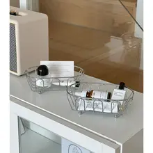 洗面所や玄関に最適！スタイリッシュなステンレス製収納バスケット【多用途・香水収納にも】