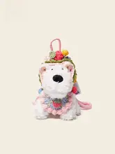 可愛いデザインの犬型バッグチャーム【毛足のあるぬいぐるみ・カートゥーンスタイル】