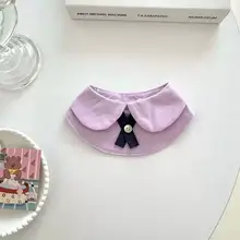 可愛いデザインのペット用おしゃれエプロン【紫色・猫用・学院スタイル】（セットアップ対応）