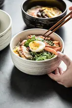 大容量陶器製 日本風ラーメンボウル【フルーツサラダ・スープ用】