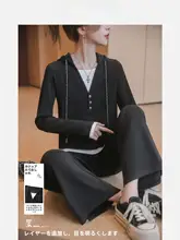 スポーツファッショントップスとワイドパンツ【秋用・女性・小柄対応・ショート丈】（セットアップ対応）