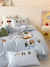 秋冬用カートゥーンデザインのピュアコットン四点寝具セット【子供用・可愛いデザイン・厚手】（セットアップ対応）