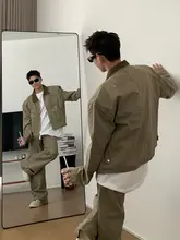 ヴィンテージ風カラーコーデュロイジャケット【クラシックデザイン・デニムパンツ・長袖】（セットアップ対応）