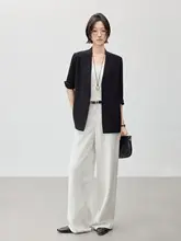 極上の柔らかさの三醋酸生地ジャケット【ノーカラー・ウエストシェイプ・シンプルデザイン】