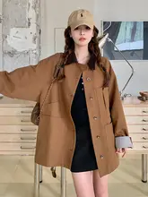 カジュアルな雰囲気のミリタリーデザインのトレンチコート【春秋用・女性用・ショート丈】