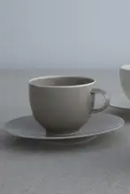 陶瓷製ティーカップ【カフェスタイル・プレート付き】