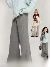 女の子用冬のファッションパンツ【開きデザイン・フレアスタイル】（セットアップ対応）