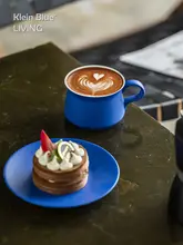 クラインブルー 陶器製コーヒーカップ＆ソーサー【エレガントデザイン・欧風】