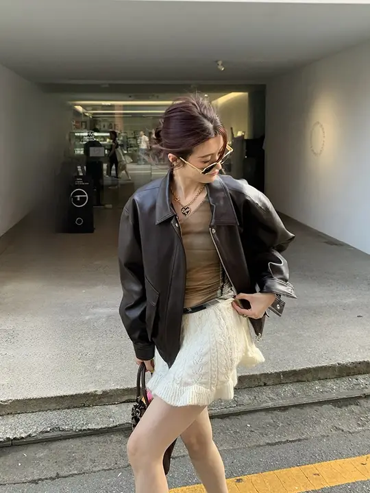 雪中安妮風 抽绳付きフリルヘムニットミニスカート
