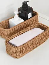 プラスチック製和風カトラリーバスケット【水切り機能付き・編み込みデザイン】