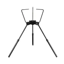 アウトドア用 ブラックストーブ架一体型 ガスストーブ防風リング【扁平ガス缶対応・拡張スタンド】