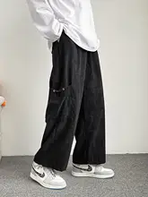 メンズ ワイドレッグ カーゴパンツ【大口袋・余裕のあるフィット・九分丈】