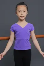 子供用バレエダンスTシャツ【前交差・Vネック・フィットデザイン】