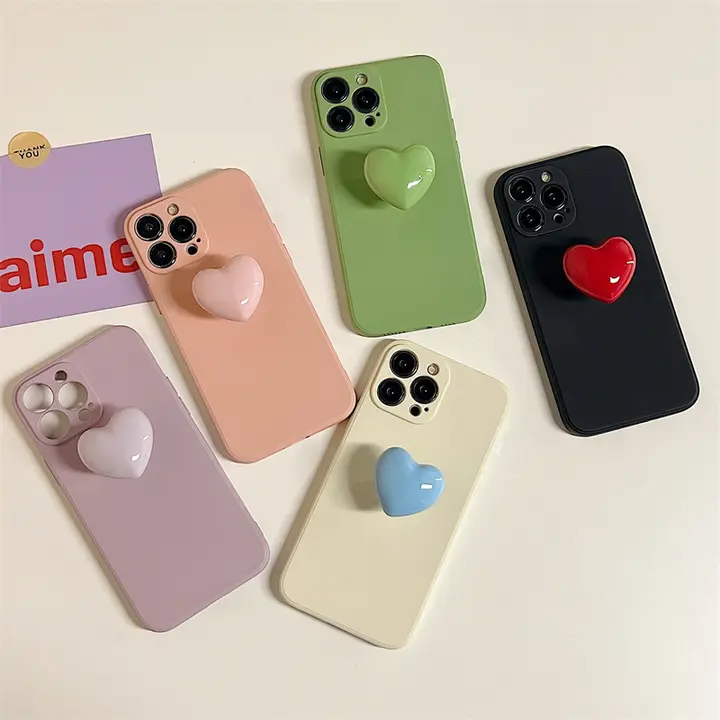 立体陶瓷ハートスタンド【iPhone用・シリコンケース対応】