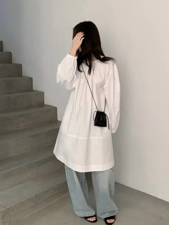 シンプルでスタイリッシュ！春先にぴったりなシャツワンピース【韓国風・デザイン性の高い】（セットアップ対応）