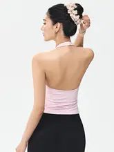 DCW 背中開きノースリーブトレーニングトップ【胸パッド付き・フィットネス・ヨガウェア】