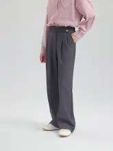 スーツパンツ レディース ワイドパンツ ストレート ドレープ感 着痩せ デザイン性 ダークグレー 通勤 オフィスカジュアル 春 秋