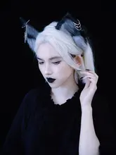 狼耳デザインのヘアバンド【グレー・アンダーグラウンドスタイル・コスプレ用】