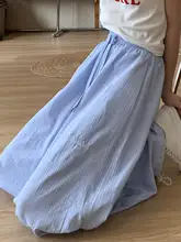 浅い青のストライプ刺繍カーゴパンツ【ゆったりしたシルエット・速乾・スタイル】（セットアップ対応）
