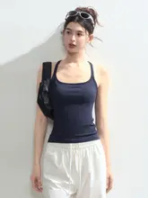 DCW スポーツブラトップ【パッド付き・ボディラインを引き立てる・フィットネス・ランニング・ヨガ用・ノースリーブ】