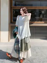 韓国風 学院スタイル プリントTシャツ【軽量・カジュアル・刺繍ベスト・不規則なスカート】（セットアップ対応）