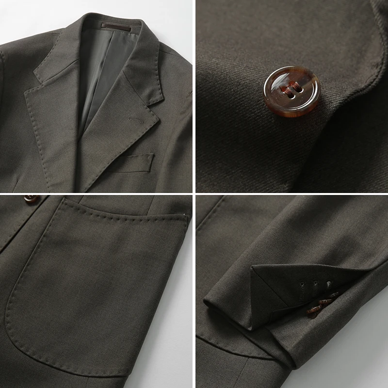 上質なビジネスカジュアルスーツ：80歳男性向けプレゼントとしての実用性と着こなしのバランス
