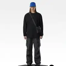 復古風デザインのアウトドア釣り用長袖Tシャツ【重厚な横織り綿素材】