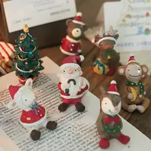 可愛い動物デザインの樹脂製置物【文芸調・デスクトップデコレーション・ヴィンテージ・クリスマスギフト】