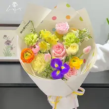 ドット柄フラワーラッピングペーパー【手作りDIY・ギフト・フラワーアレンジメント用】