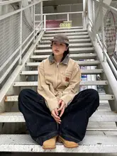 デニムジャケット ユニセックス ショート丈 カラフル【カーゴスタイル・カジュアル・春秋用】