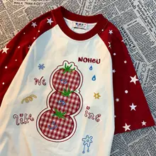 星柄デザインの半袖Tシャツ【ユニセックス・コットン・ゆったりシルエット】（セットアップ対応）