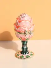 バラの花のロシア製エッグデコレーション【ドレッサー装飾品・ジュエリーボックス】