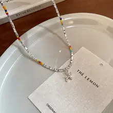 カラフルなバルーンドッグネックレス【高級感・小型デザイン・ビーズアクセサリー】