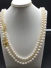天然淡水真珠を使用したロングレイヤードネックレス【強い光沢・コーディネート自由】（セットアップ対応）