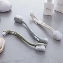 ダブルヘッド長柄靴用ブラシ【プラスチック製・硬毛・キッチンクリーニングにも対応】