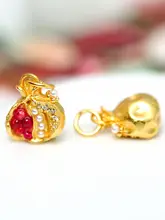 925純銀金メッキザクロデザインのペンダント【DIY用シルバーアクセサリー・ブレスレットやストラップに最適  】