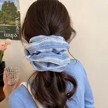 優しいストライプのヘアゴム【大腸型・韓国風・高級感・ヘアアレンジ用】