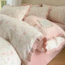 全棉ダブルレイヤーのベッドカバー【豆豆絨・厚手・150x200用】