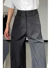 高身長向けロング丈レトロカジュアルワークパンツ【前ポケット付き・ストレート・ドレープ感】（セットアップ対応）