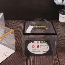 4寸透明手提げケーキボックス【三角型ムース用・底トレイ付き・焼き菓子包装】