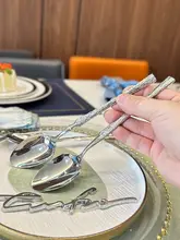 304ステンレス スプーン フォーク 家庭用 ロングハンドル レストラン メインディッシュ