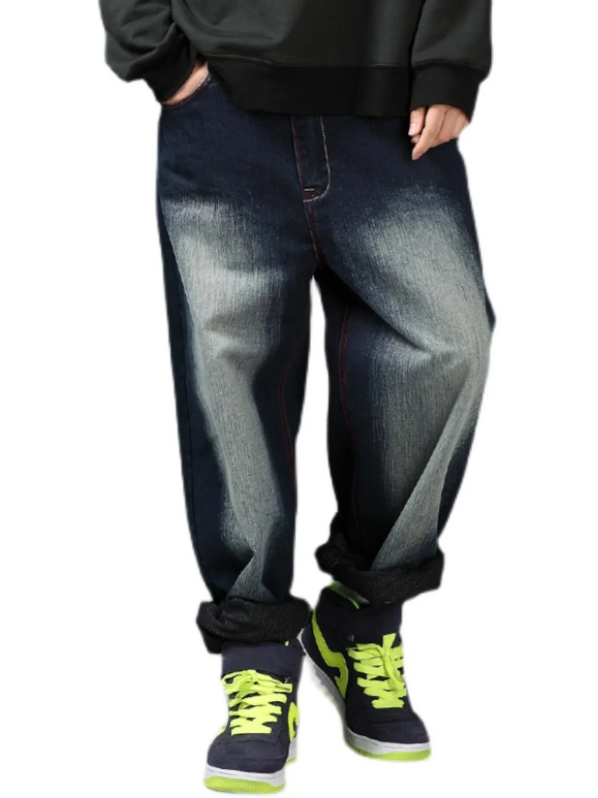 メンズ ジーンズ ワイドフィット ストレート ヒップホップスタイル：四季通用の実用性とデザインバランス