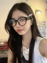 黒いハート型キャットアイメガネ【女性用・レトロデザイン・インスタ風】