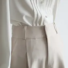 LIMONN ハイウエスト ワイドパンツ【ストレート・フィット・秋冬用】