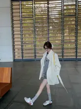 MUKOK 中長丈トレンチコート【英倫風・高級感ある襟付き・ベルト付き】