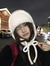 耳あて付き ニット 飛行帽【無地・調節可能】