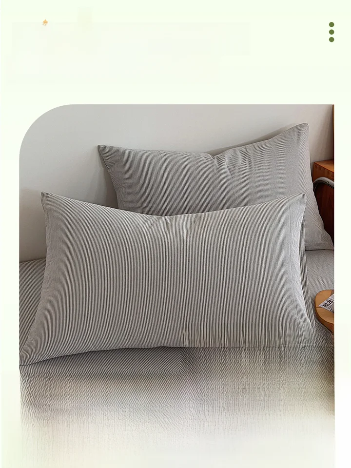 高級コットン製 枕カバー 48x74cm 対セット【水  洗い可能・家用・男性用】