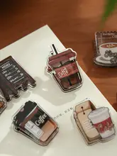 アクリル製手帳装飾クリップ【カフェタイム・アメリカンビンテージスタイル】