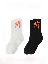 MAOZYWORLD 無地 Mロゴ 中筒コットンソックス【四季用・アウトドア・ユニセックス・カジュアル】