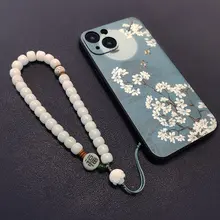 高品質ブレスレット式スマホストラップ【手作りビーズ・男女兼用・落下防止・中国風デザイン】